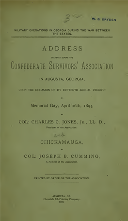 Military Operations in Georgia During the War Between the States