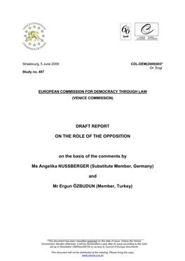 Draft Report on the Role of The