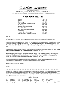 Catalogue No. 117