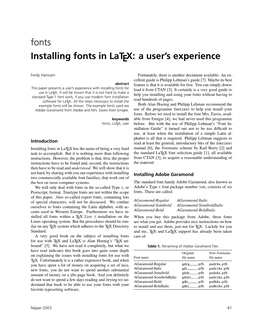 Installing Fonts in Latex: a User's Experience