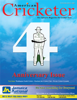 Next Issue: Washington Youth Cricket . Charlotte Int