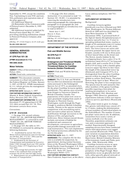 Determination of Threatened Status for Castilleja Levisecta