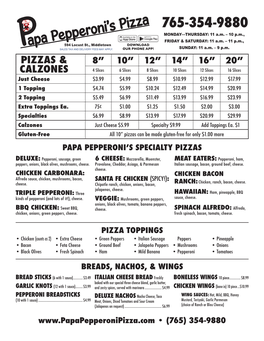 See Our Menu