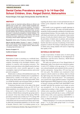 Dental Caries Prevalence Among 3