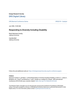 Responding to Diversity Including Disability