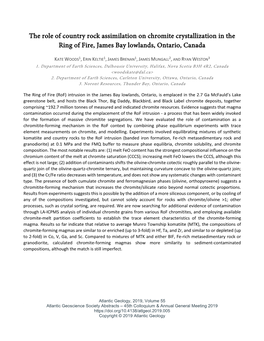 The Role of Country Rock Assimilation on Chromite Crystallization in the Ring of Fire, James Bay Lowlands, Ontario, Canada