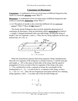 Consonance & Dissonance