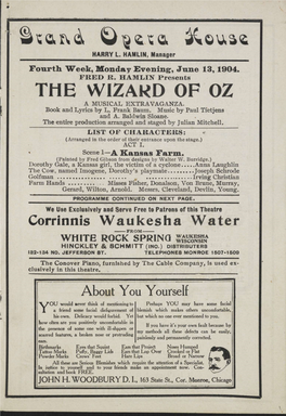 The Wizard of Oz a Musical Extravaganza