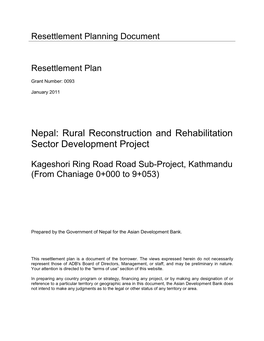 40554-022: Kageshori Ring Road Sub-Project Resettlement Plan