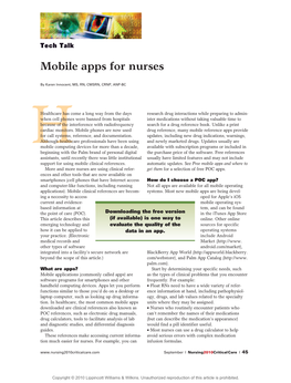 Mobile Apps for Nurses