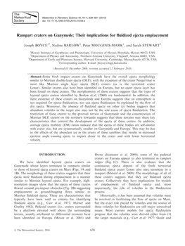 Rampart Craters on Ganymede: Their Implications for Fluidized Ejecta Emplacement