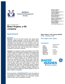 Baker Hughes, a GE Company