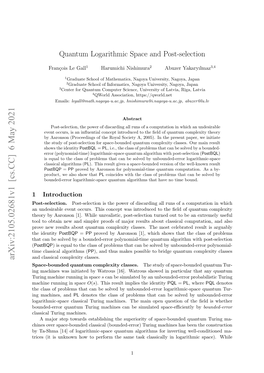 Quantum Logarithmic Space and Post-Selection