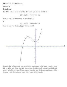 Maximum and Minimum Definition