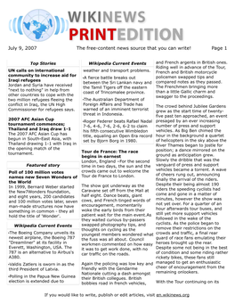 July 9, 2007 the Free-Content News Source That You Can Write! Page 1