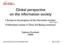 Global Perspective on the Information Society