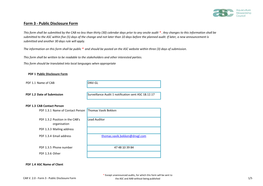 Form 3 - Public Disclosure Form