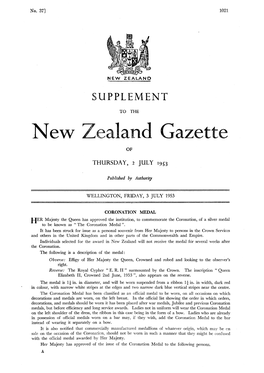 CORONATION MEDAL HER Majesty the Queen Has Approved the Institution, to Commemorate the Coronation, of a Silver Medal to Be Known As 