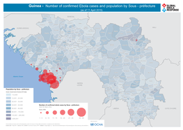 Guinea - Number of Confirmed Ebola Cases and Population by Sous - Préfecture (As of 11 April 2015)