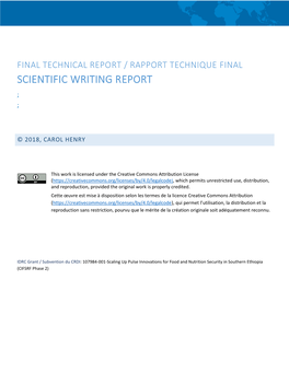 Scientific Writing Report ; ;