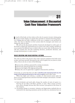 Value Enhancement: a Discounted Cash Flow Valuation Framework