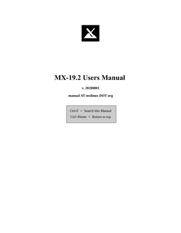 MX-19.2 Users Manual