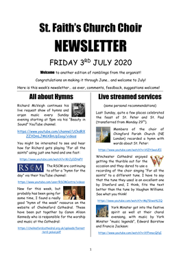 Music Newsletter