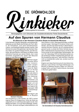 Auf Den Spuren Von Hermann Claudius