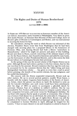 XXXVIII the Rights and Duties of Human Brotherhood 1878