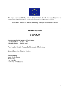 National Report for BELGIUM