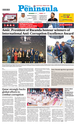 Amir, President of Rwanda Honour Winners of International Anti-Corruption Excellence Award