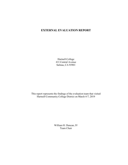 External Evaluation Report