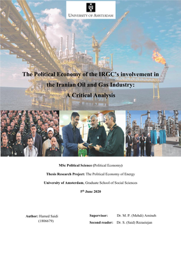 The Political Economy of the IRGC's Involvement in the Iranian Oil and Gas Industry