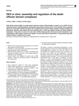 Assembly and Regulation of the Death Effector Domain Complexes