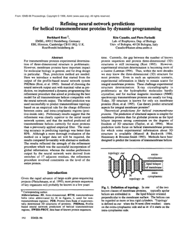 Refining Neural Network Predictions for Helical Transmembraneproteins by Dynamic Programming