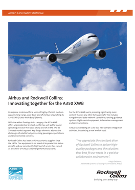 Airbus and Rockwell Collins: Innovating Together for the A350 XWB