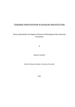 Towards Participation in Museum Architecture