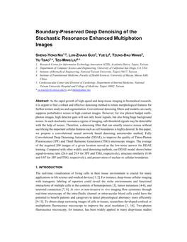 Boundary-Preserved Deep Denoising of the Stochastic Resonance Enhanced Multiphoton Images