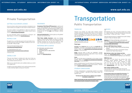 QUT Transportation Infosheet