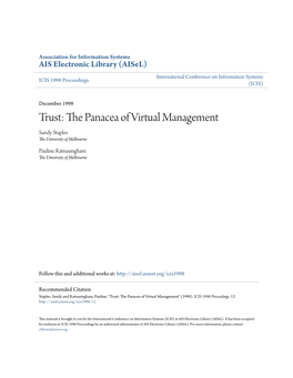 Trust: the Panacea of Virtual Management?