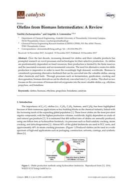 Olefins from Biomass Intermediates: a Review