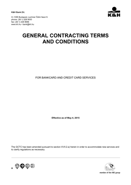 General Contracting Terms and Conditions