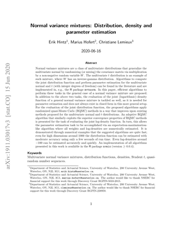 Normal Variance Mixtures: Distribution, Density and Parameter Estimation