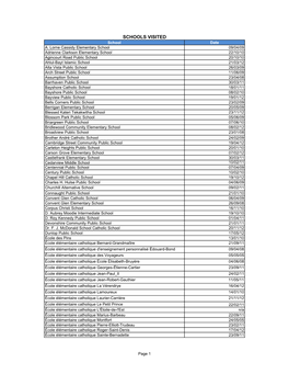 Ottawa Schoollist Contact List for 2012