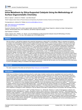 Imine Metathesis by Silica-Supported Catalysts Using the Methodology of Surface Organometallic Chemistry