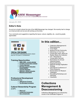 AMM Messenger, January 22, 2020