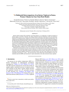 A Multimodel Intercomparison of an Intense Typhoon in Future, Warmer Climates by Four 5-Km-Mesh Models