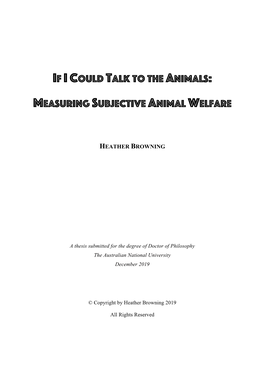 Measuring Subjective Animal Welfare
