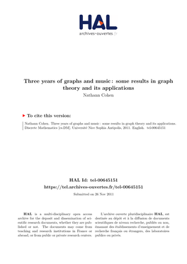 Three Years of Graphs and Music: Some Results in Graph Theory and Its