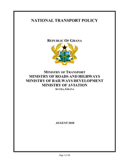 Final Approved Revised National Transport Policy